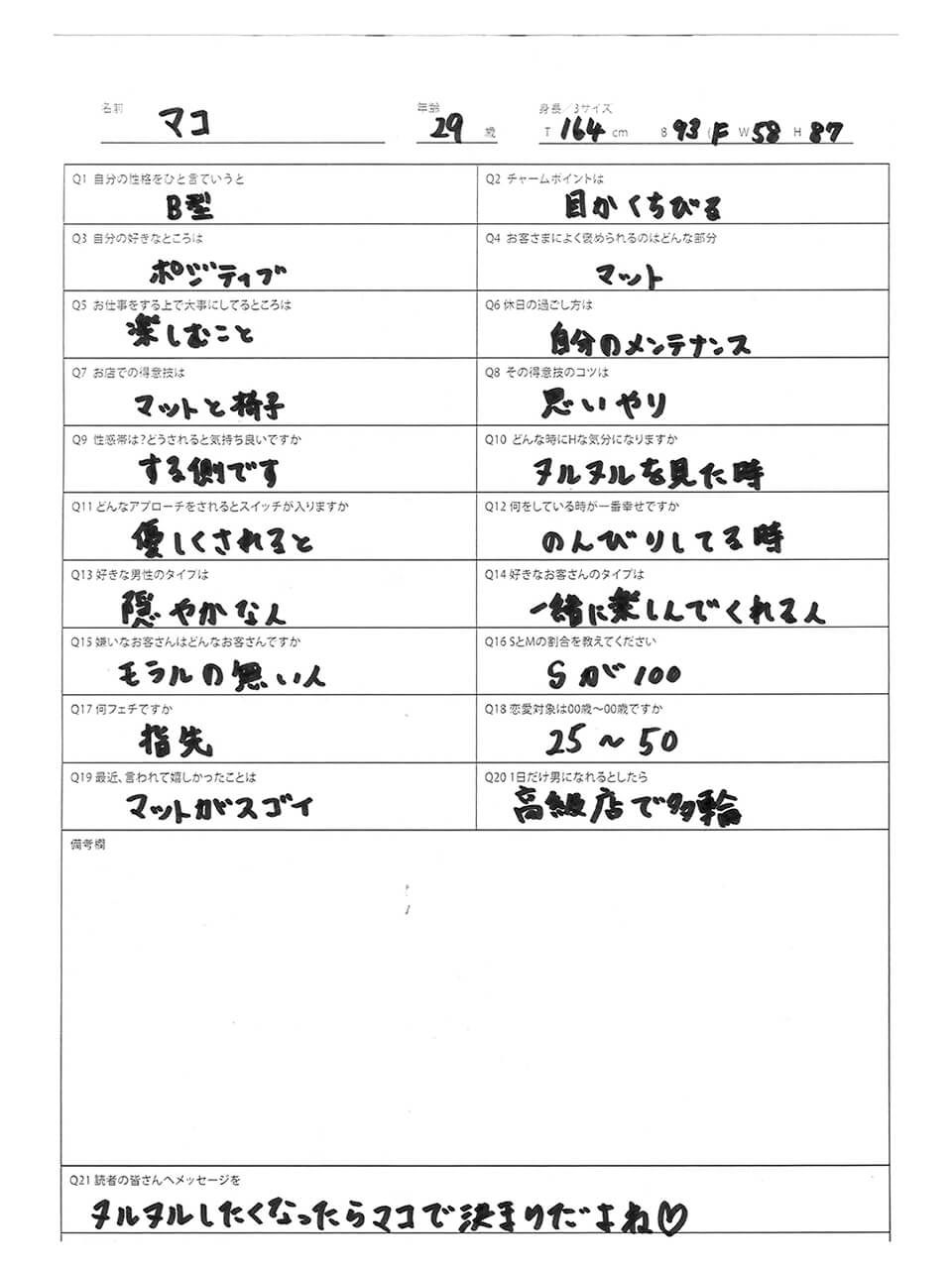 アンケートシート